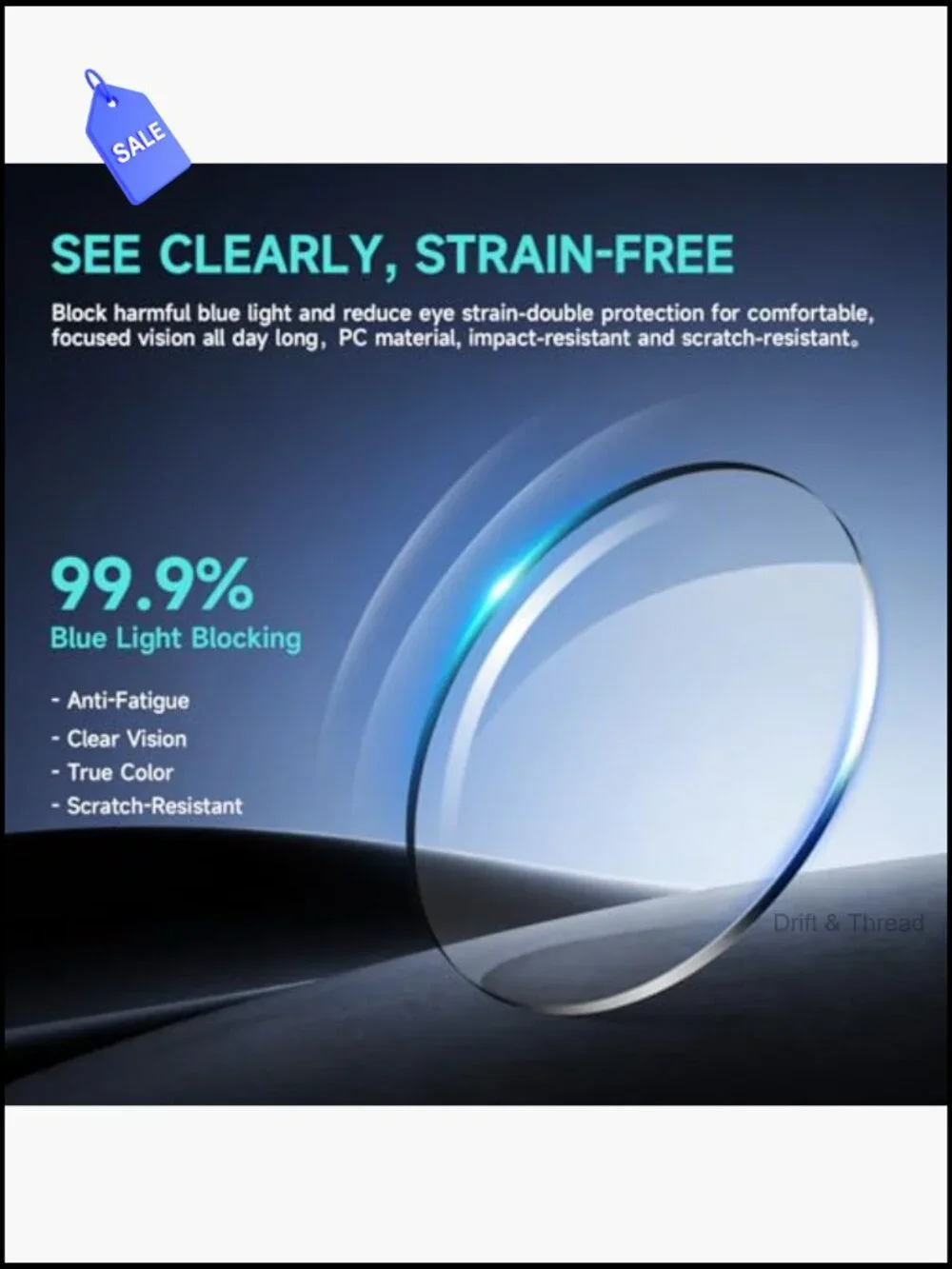 Oversized Square Blue Light Blocking Glasses for Women Men Anti Glare Computer